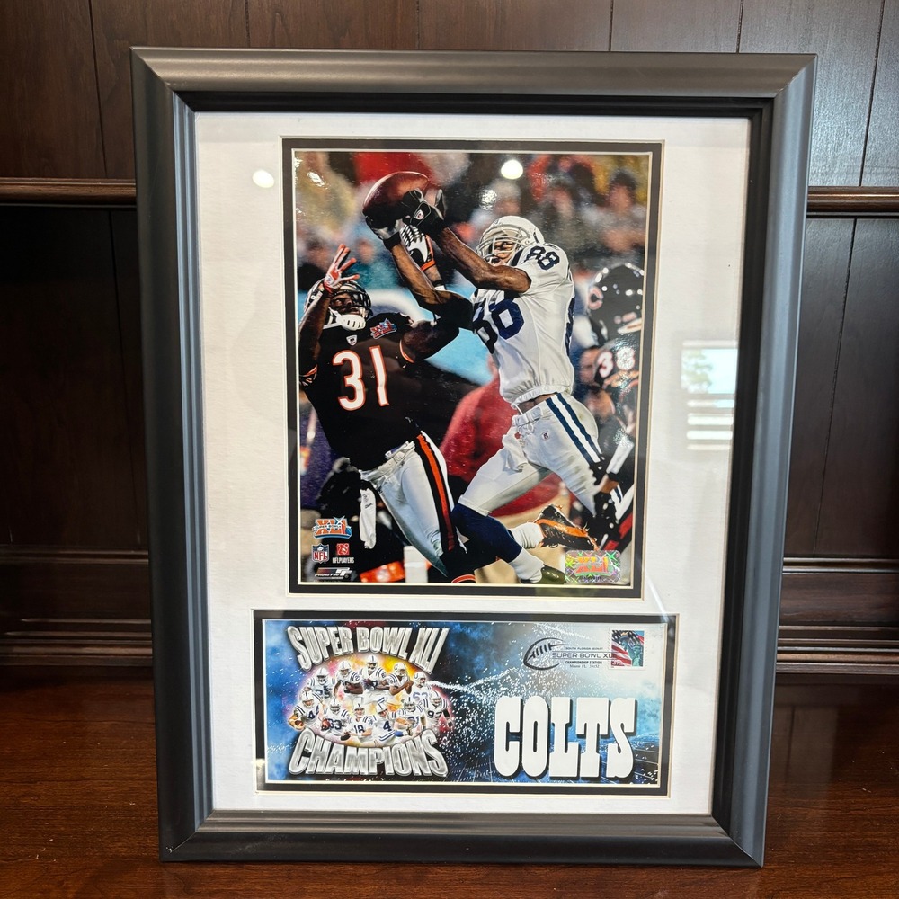 Indy Colts Super Bowl XLI 41 Champions Framed Photo Marvin Harrison 14x18